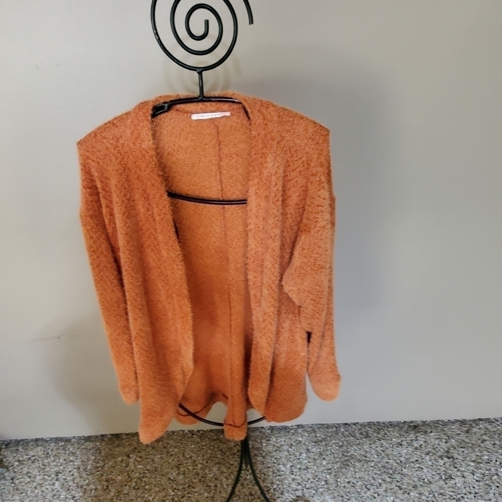 Chris & Carol Long Sleeve Heavier Fall Orange Sz XL Cardigan